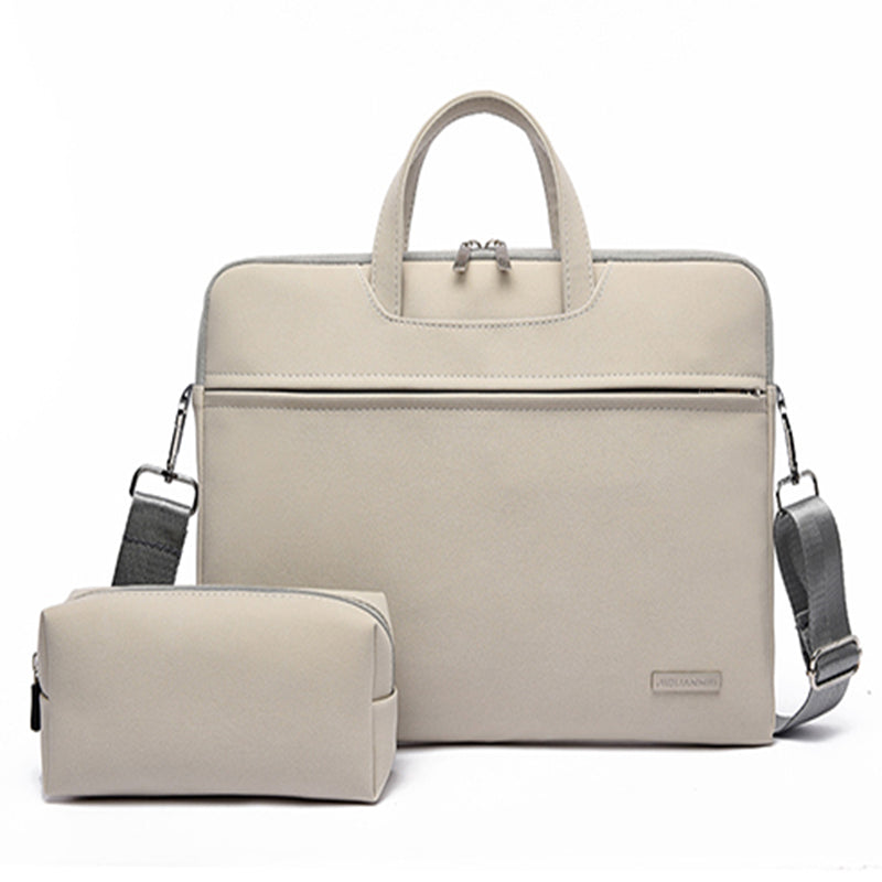 Bolso para Portátil de Cuero PU Impermeable – Maletín Elegante con Correa de Hombro para Laptop 13” 14” 15.6”