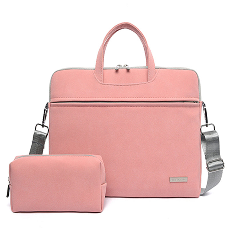 Bolso para Portátil de Cuero PU Impermeable – Maletín Elegante con Correa de Hombro para Laptop 13” 14” 15.6”