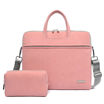 Bolso para Portátil de Cuero PU Impermeable – Maletín Elegante con Correa de Hombro para Laptop 13” 14” 15.6”