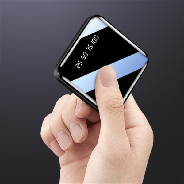 Mini Power Bank 20.000mAh con Pantalla Espejo Digital | Cargador Portátil Compacto Multi-Salida USB