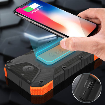 Power Bank Solar con Brújula y Carga Rápida | 20,000–26,800 mAh | Batería Externa de Alta Resistencia para Camping y Emergencias