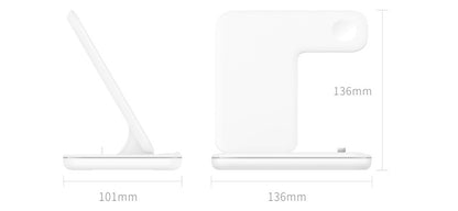 Cargador Inalámbrico 3 en 1 para Móvil, Smartwatch y Auriculares | Soporte de Carga Rápida con Luz Inteligente – Compatible Apple & Android