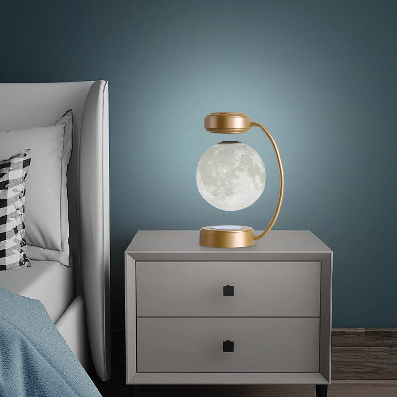 Lámpara 3D Luna LED Levitante – Luz Nocturna Magnética Flotante y Giratoria | Decoración Moderna para Hogar, Oficina y Librerías