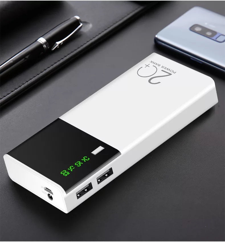 Power Bank 20000mAh Alta Capacidad | Cargador Portátil Rápido con Batería 18650 y Diseño Compacto