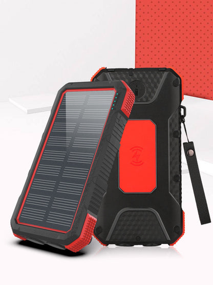 Power Bank Solar con Brújula y Carga Rápida | 20,000–26,800 mAh | Batería Externa de Alta Resistencia para Camping y Emergencias