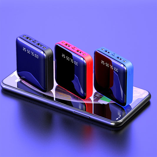 Mini Power Bank 20.000mAh con Pantalla Espejo Digital | Cargador Portátil Compacto Multi-Salida USB