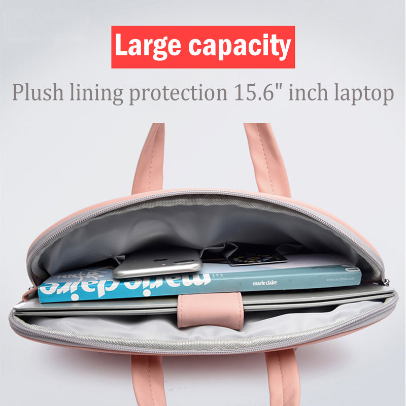 Bolso para Portátil de Cuero PU Impermeable – Maletín Elegante con Correa de Hombro para Laptop 13” 14” 15.6”