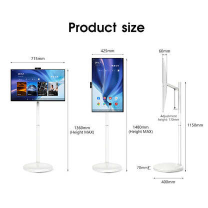 Smart TV Portátil 32” Full HD 1080P con Android, 128GB, Cámara 13MP y Control Remoto | Pantalla Inteligente para Hogar y Oficina