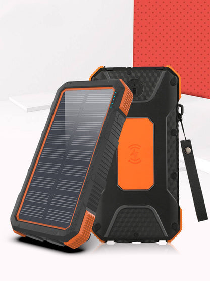 Power Bank Solar con Brújula y Carga Rápida | 20,000–26,800 mAh | Batería Externa de Alta Resistencia para Camping y Emergencias