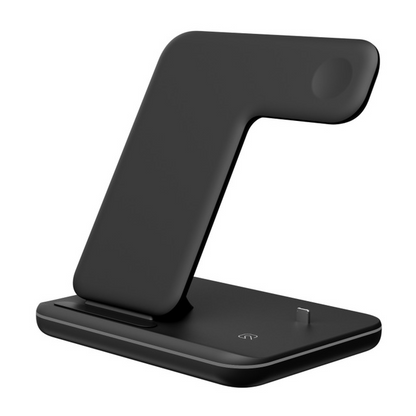 Cargador Inalámbrico 3 en 1 para Móvil, Smartwatch y Auriculares | Soporte de Carga Rápida con Luz Inteligente – Compatible Apple & Android