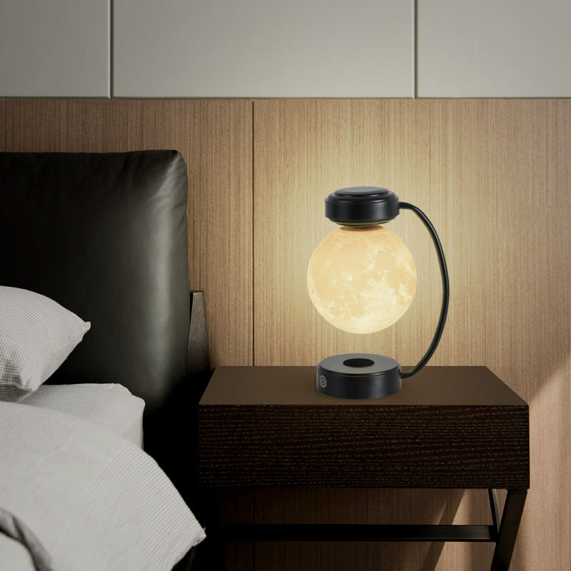 Lámpara 3D Luna LED Levitante – Luz Nocturna Magnética Flotante y Giratoria | Decoración Moderna para Hogar, Oficina y Librerías