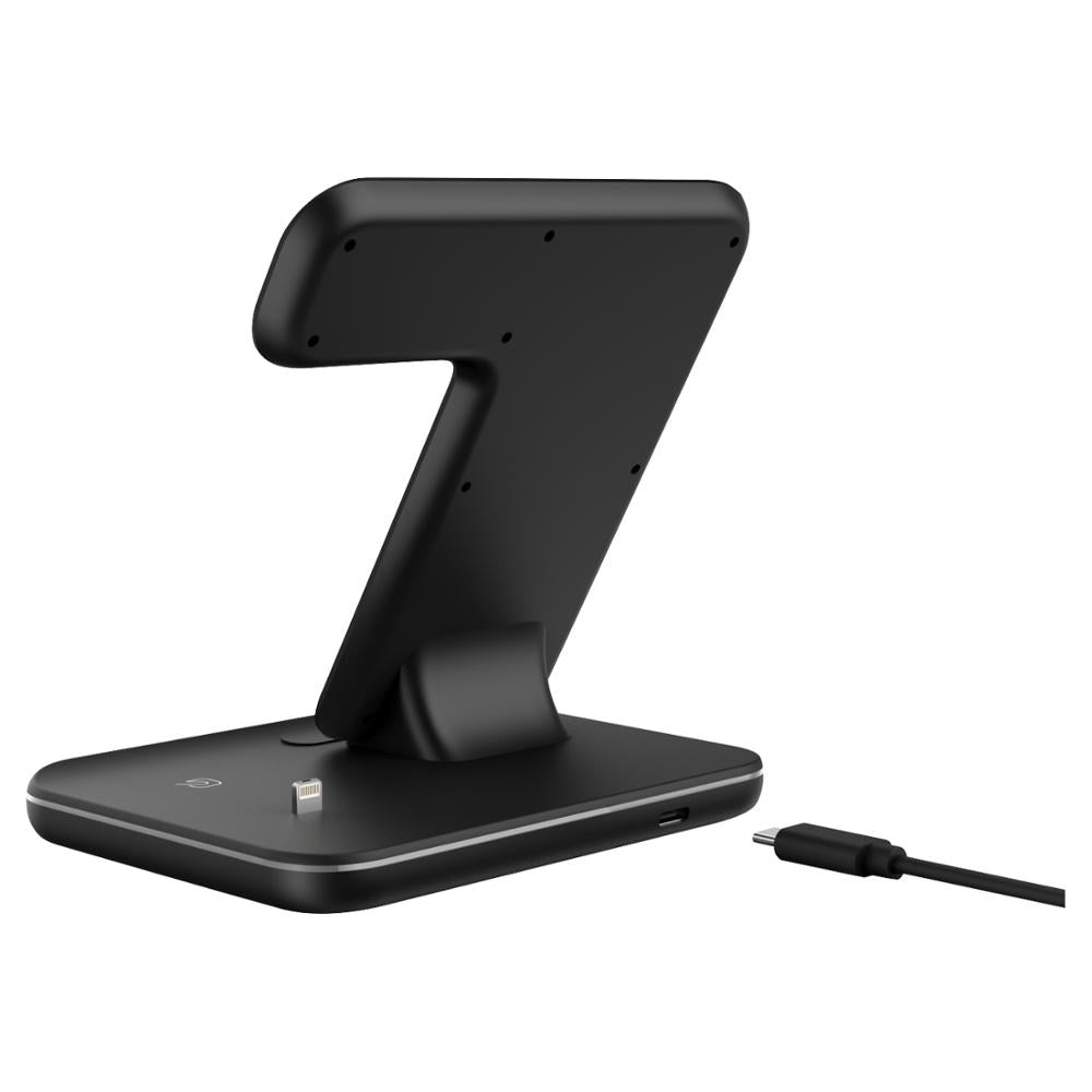 Cargador Inalámbrico 3 en 1 para Móvil, Smartwatch y Auriculares | Soporte de Carga Rápida con Luz Inteligente – Compatible Apple & Android