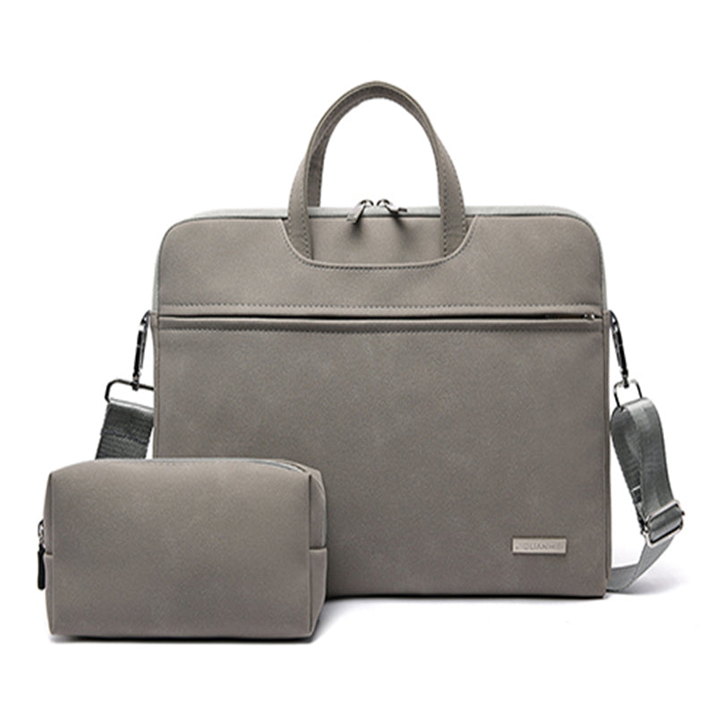 Bolso para Portátil de Cuero PU Impermeable – Maletín Elegante con Correa de Hombro para Laptop 13” 14” 15.6”