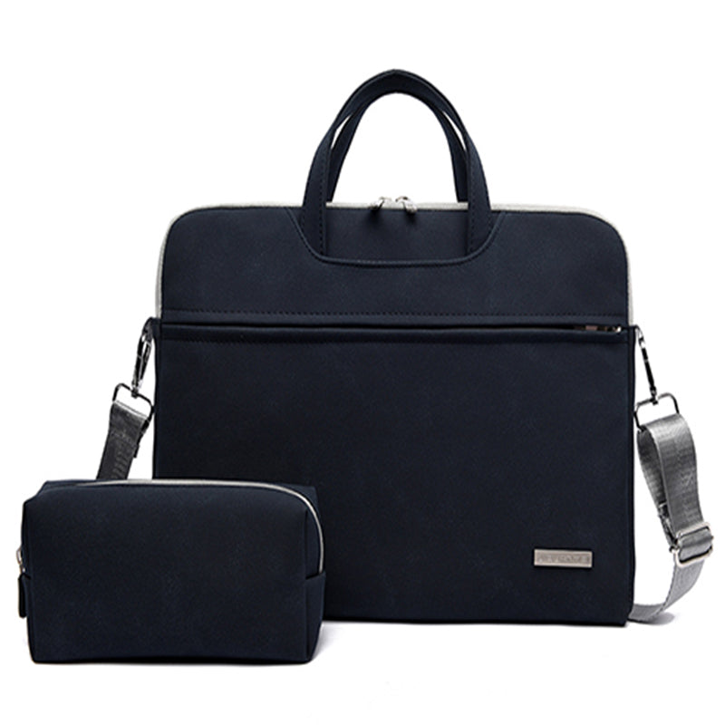 Bolso para Portátil de Cuero PU Impermeable – Maletín Elegante con Correa de Hombro para Laptop 13” 14” 15.6”