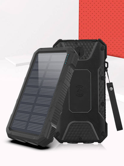 Power Bank Solar con Brújula y Carga Rápida | 20,000–26,800 mAh | Batería Externa de Alta Resistencia para Camping y Emergencias