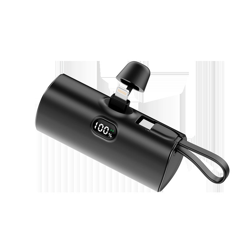 Mini Power Bank Cápsula con Pantalla Digital | Batería Portátil con Enchufe Integrado y Carga Rápida – Ultra Compacto