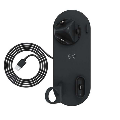 Estación de Carga Rápida 4 en 1 | Base para iPhone, AirPods y Smartwatch con Carga Inalámbrica 10W