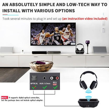 Auriculares Inalámbricos para TV con Sonido Envolvente – Cascos On-Ear con Graves Potentes