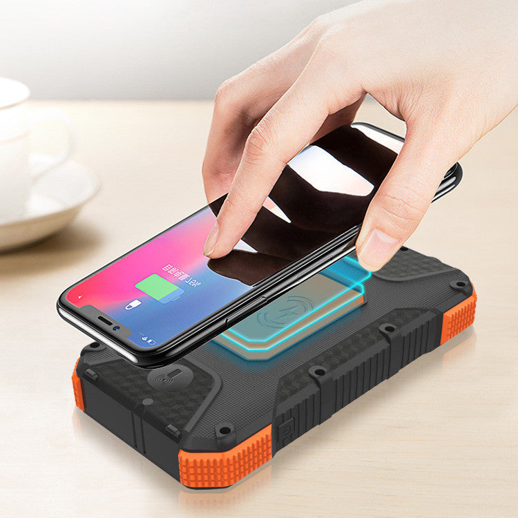 Power Bank Solar con Brújula y Carga Rápida | 20,000–26,800 mAh | Batería Externa de Alta Resistencia para Camping y Emergencias