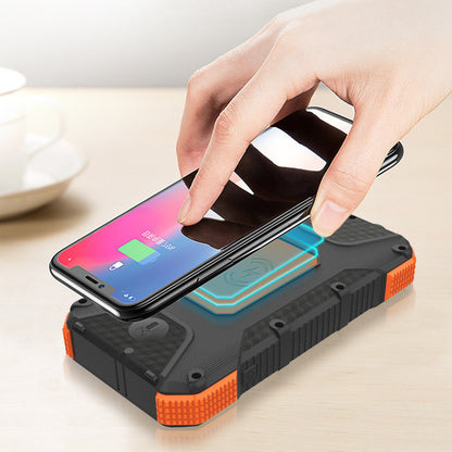 Power Bank Solar con Brújula y Carga Rápida | 20,000–26,800 mAh | Batería Externa de Alta Resistencia para Camping y Emergencias