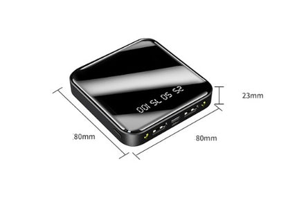Mini Power Bank 20.000mAh con Pantalla Espejo Digital | Cargador Portátil Compacto Multi-Salida USB