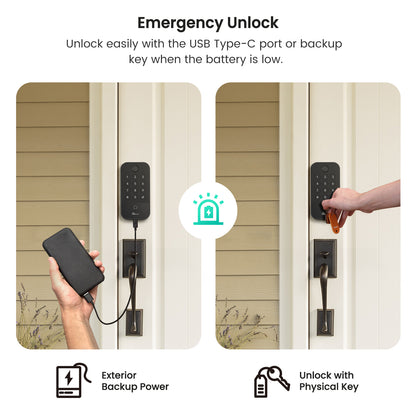 Cerradura Inteligente WiFi + Bluetooth con Huella Digital, Teclado y App | Auto-Lock, Acceso 5-en-1, Compatible con Alexa/Google