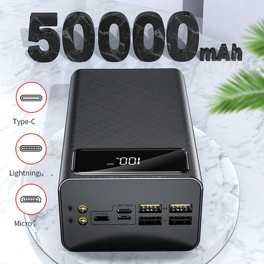 Power Bank 50,000 mAh con Pantalla Digital | Batería Externa de Alta Capacidad y Carga Rápida – Ultrapotente