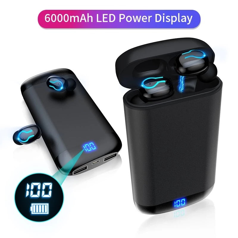 Auriculares Bluetooth TWS HBQ-Q66 – Emparejamiento Automático, Sonido HiFi, Bluetooth 5.0, Cancelación de Ruido CVC6.0 y Estuche 6000mAh