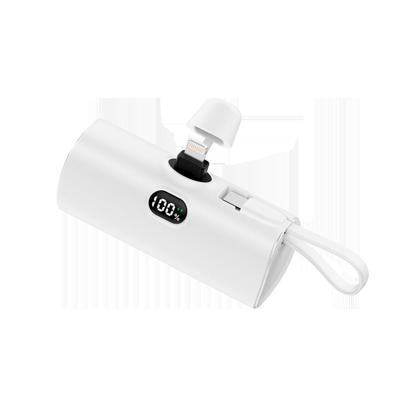 Mini Power Bank Cápsula con Pantalla Digital | Batería Portátil con Enchufe Integrado y Carga Rápida – Ultra Compacto