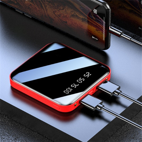 Mini Power Bank 20.000mAh con Pantalla Espejo Digital | Cargador Portátil Compacto Multi-Salida USB