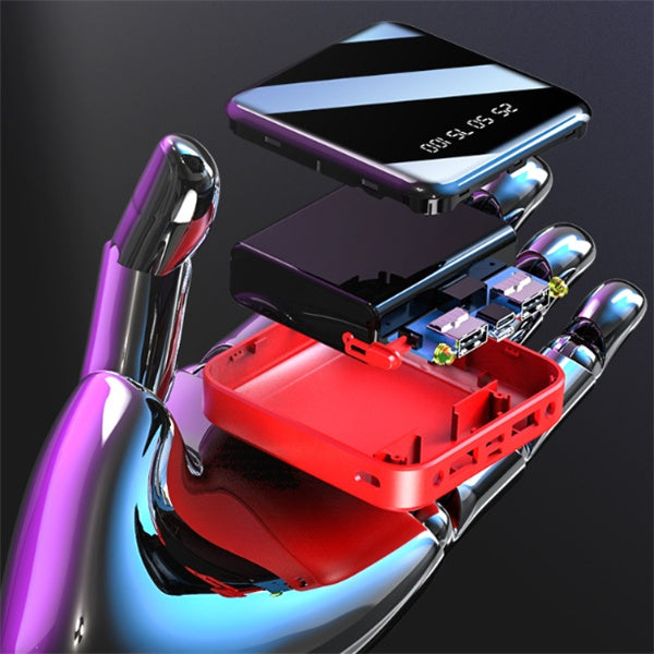 Mini Power Bank 20.000mAh con Pantalla Espejo Digital | Cargador Portátil Compacto Multi-Salida USB