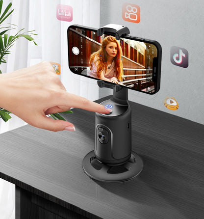 Gimbal Inteligente 360° con Seguimiento Facial AI – Soporte Automático para Móvil sin App, Ideal para Vlog, Directos y Vídeos