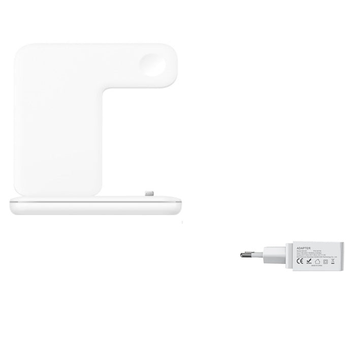Cargador Inalámbrico 3 en 1 para Móvil, Smartwatch y Auriculares | Soporte de Carga Rápida con Luz Inteligente – Compatible Apple & Android