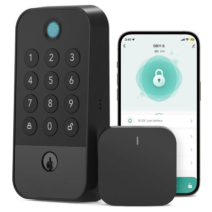 Cerradura Inteligente WiFi + Bluetooth con Huella Digital, Teclado y App | Auto-Lock, Acceso 5-en-1, Compatible con Alexa/Google