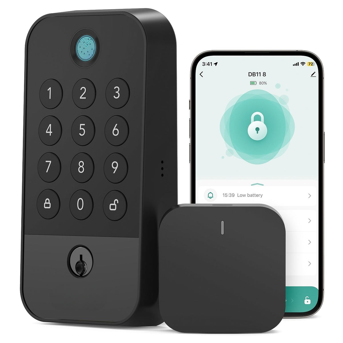 Cerradura Inteligente WiFi + Bluetooth con Huella Digital, Teclado y App | Auto-Lock, Acceso 5-en-1, Compatible con Alexa/Google