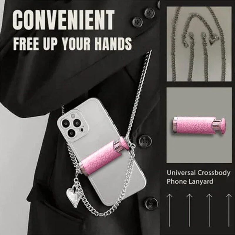 Correa Cruzada Universal para Móvil con Cadena – Clip Trasero Desmontable, Ajustable y Elegante