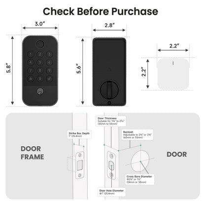 Cerradura Inteligente WiFi + Bluetooth con Huella Digital, Teclado y App | Auto-Lock, Acceso 5-en-1, Compatible con Alexa/Google