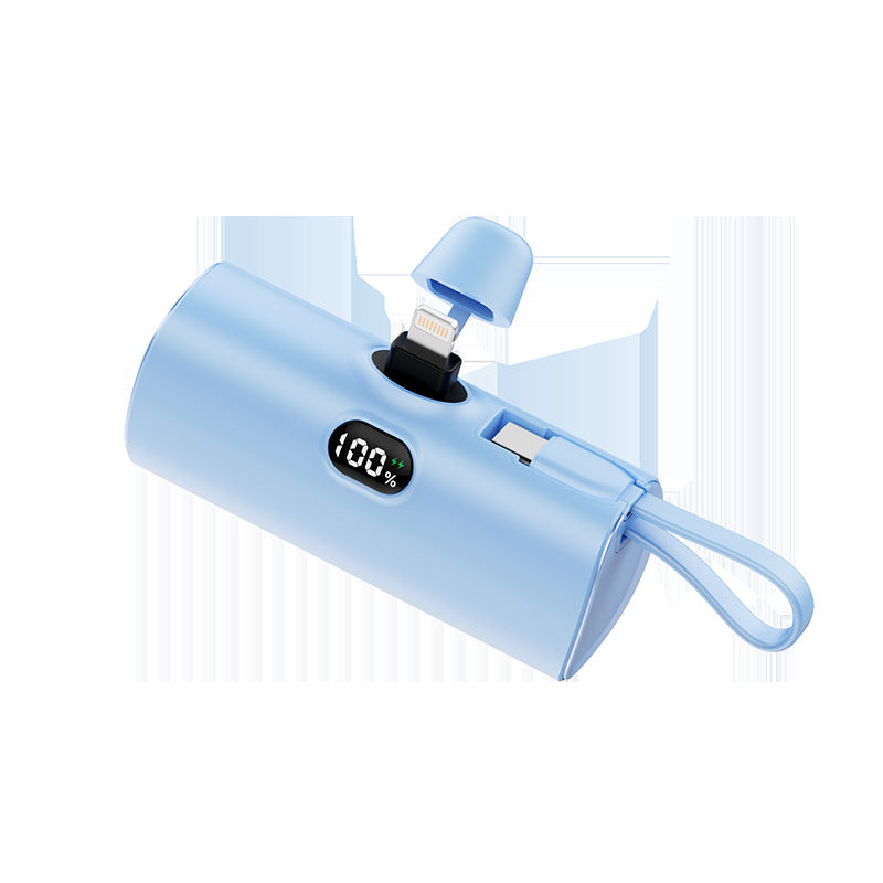 Mini Power Bank Cápsula con Pantalla Digital | Batería Portátil con Enchufe Integrado y Carga Rápida – Ultra Compacto