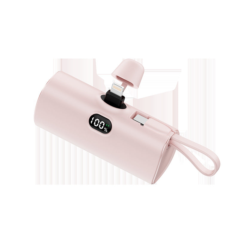 Mini Power Bank Cápsula con Pantalla Digital | Batería Portátil con Enchufe Integrado y Carga Rápida – Ultra Compacto