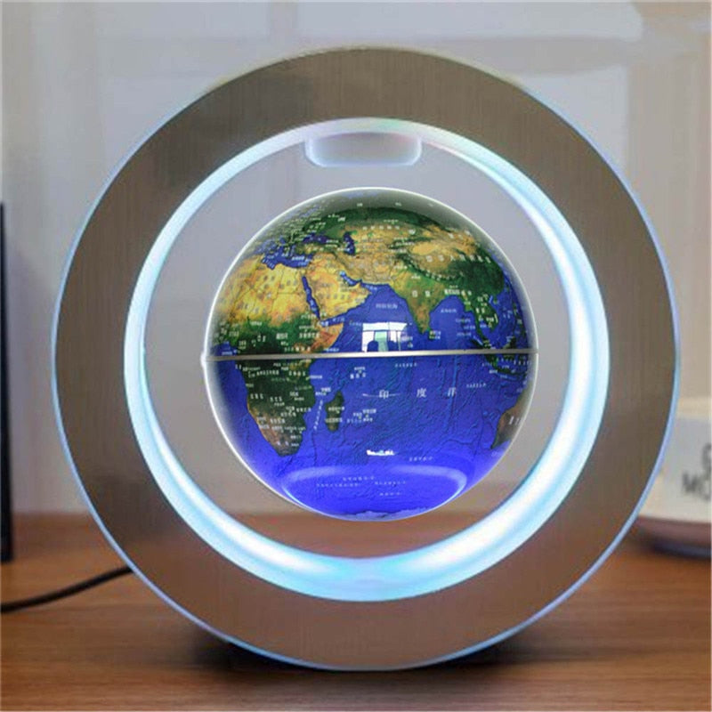 Globo Terráqueo Flotante LED con Levitación Magnética | Lámpara Decorativa Anti-Gravedad para Oficina y Hogar