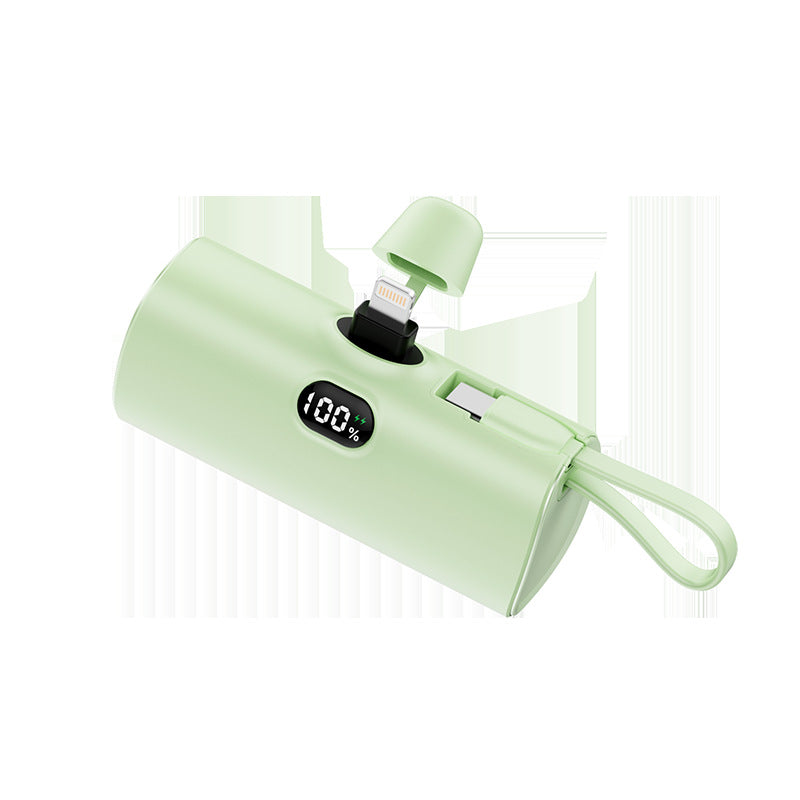 Mini Power Bank Cápsula con Pantalla Digital | Batería Portátil con Enchufe Integrado y Carga Rápida – Ultra Compacto