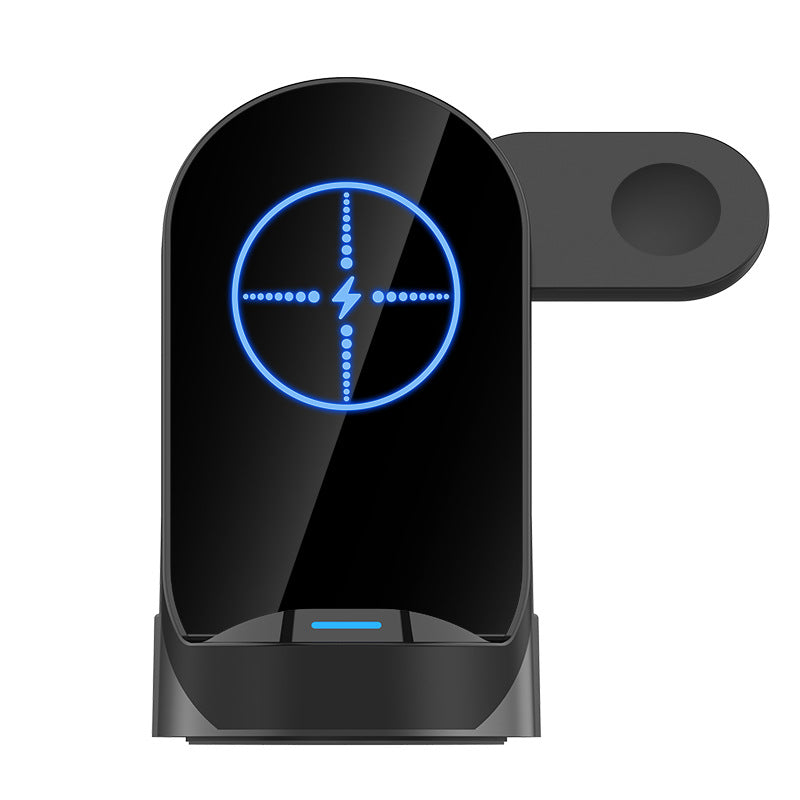 Cargador Inalámbrico 3 en 1 Plegable de 15W | Stand Vertical para Móvil, Watch y Auriculares | Carga Rápida USB-C