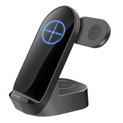 Cargador Inalámbrico 3 en 1 Plegable de 15W | Stand Vertical para Móvil, Watch y Auriculares | Carga Rápida USB-C