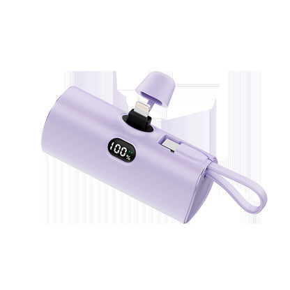 Mini Power Bank Cápsula con Pantalla Digital | Batería Portátil con Enchufe Integrado y Carga Rápida – Ultra Compacto