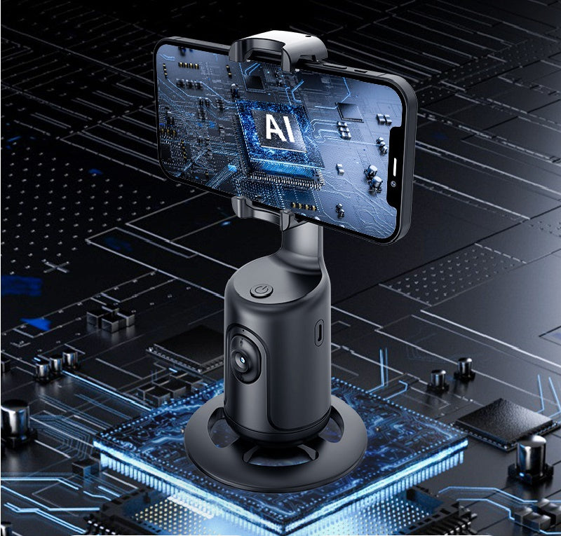 Gimbal Inteligente 360° con Seguimiento Facial AI – Soporte Automático para Móvil sin App, Ideal para Vlog, Directos y Vídeos