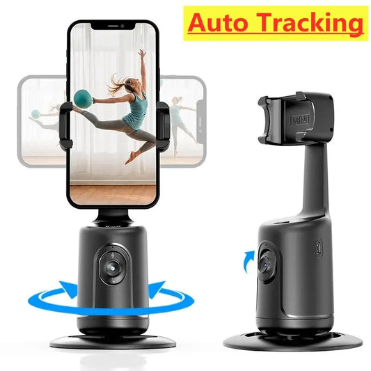 Gimbal Inteligente 360° con Seguimiento Facial AI – Soporte Automático para Móvil sin App, Ideal para Vlog, Directos y Vídeos